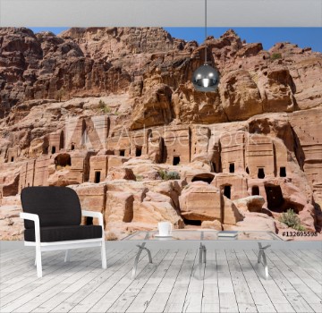 Picture of Group of caves and tombs in Petra Jordan